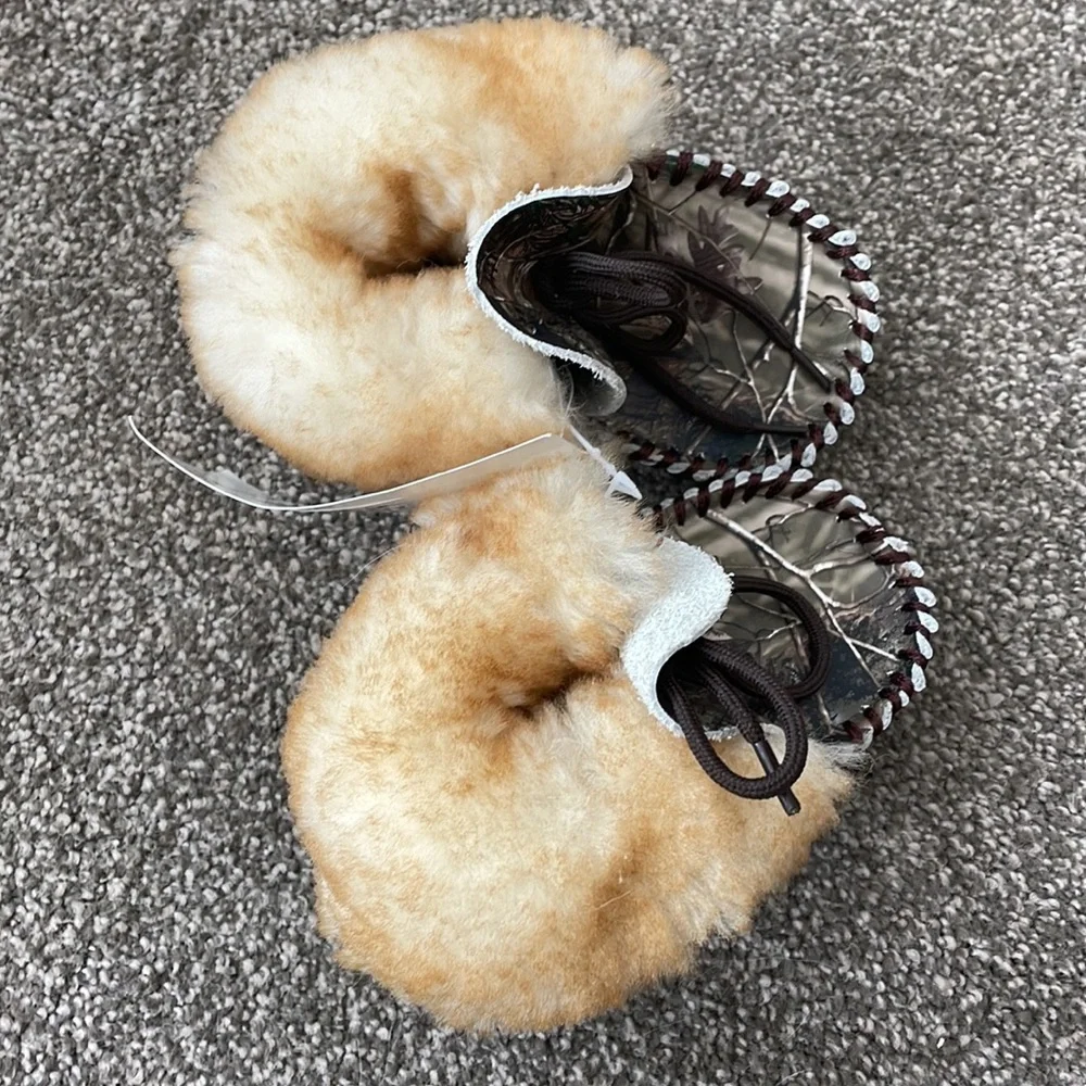 Weber’s camo baby moccasins